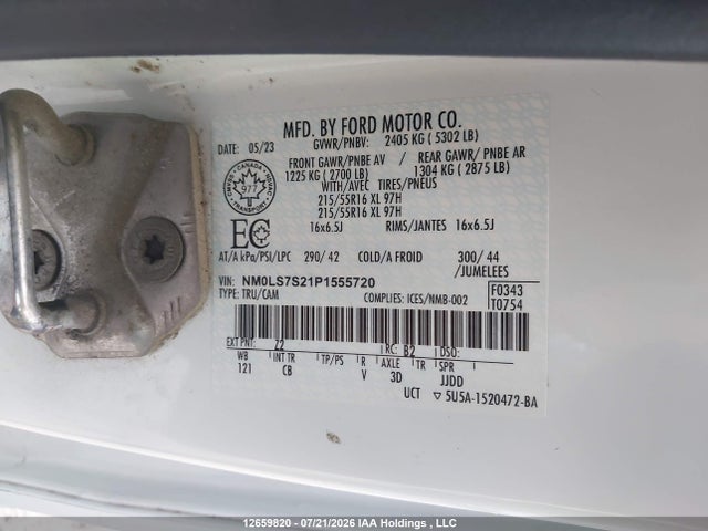 12659820 :رقم المزاد ، NM0LS7S21P1555720 vin ، 2023 Ford Transit Connect مزاد بيع