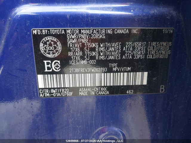 Toyota RAV4 2015 2T3BFREV3FW262793 Image 18
