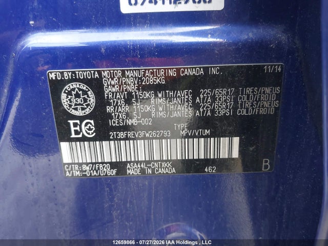 Toyota RAV4 2015 2T3BFREV3FW262793 Image 19