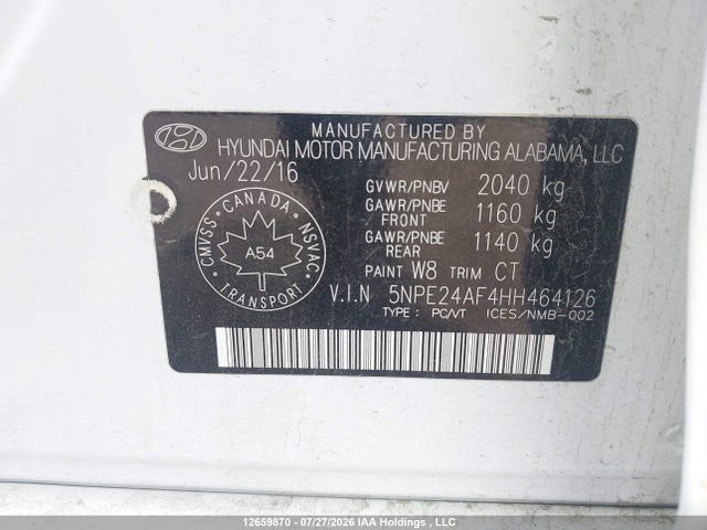 Hyundai SONATA GLS 2017 5NPE24AF4HH464126 Image 9