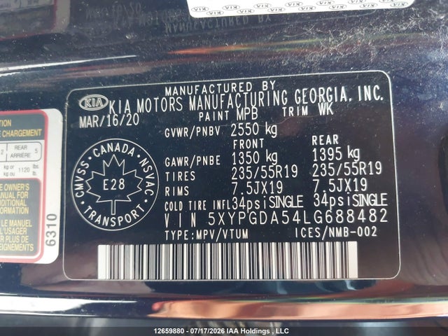 KIA SORENTO S 2020 5XYPGDA54LG688482 Image 9