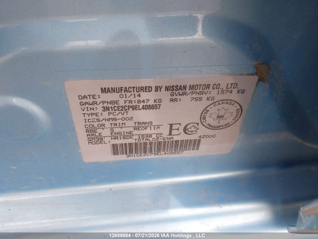 Nissan VERSA NOTE 2014 3N1CE2CP9EL408657 Image 19