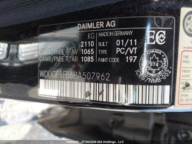 2011 Mercedes-benz C 250 4matic მანქანა იყიდება აუქციონზე, vin: WDDGF8FB6BA507962, აუქციონის ნომერი: 12659887