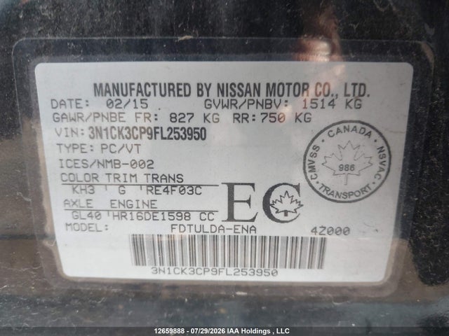 Nissan Micra 2015 3N1CK3CP9FL253950 Image 9