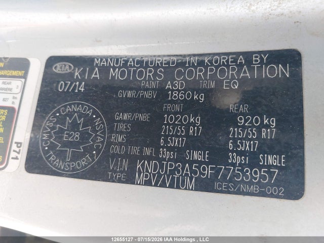 KIA Soul Ex/ex+/ex+ Eco 2015 KNDJP3A59F7753957 Image 18