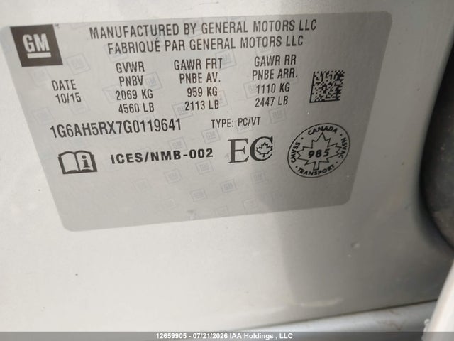 Продажа на аукционе авто 2016 Cadillac Ats Turbo Luxury Collection, vin: 1G6AH5RX7G0119641, номер лота: 12659905