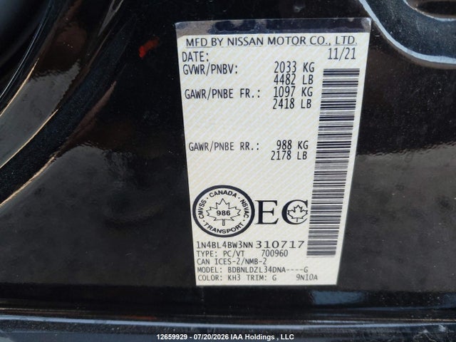 Nissan Altima 2022 1N4BL4BW3NN310717 Image 18
