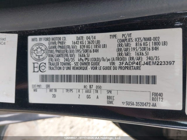 Ford FIESTA SE 2014 3FADP4EJ4EM223397 Image 18
