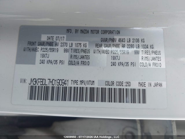 Mazda CX-5 2017 JM3KFBDL7H0190941 Image 9