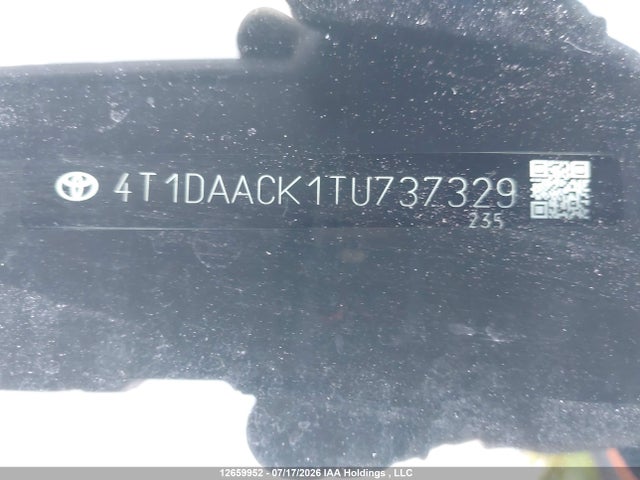 12659952 :رقم المزاد ، 4T1DAACK1TU737329 vin ، 2026 Toyota Camry Xse/night Shade/le/xle/se مزاد بيع