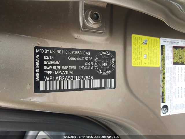 WP1AB2A53FLB72646 Porsche MACAN S