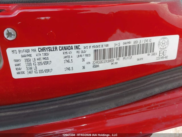 Dodge Grand Caravan Se/sxt 2014 2C4RDGBG1ER180830 Image 9