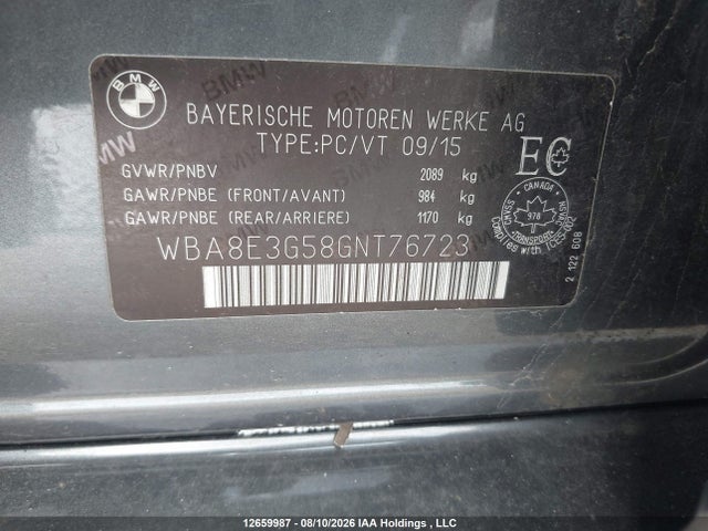Продаж на аукціоні авто 2016 Bmw 328i Xdrive, vin: WBA8E3G58GNT76723, номер лоту: 12659987