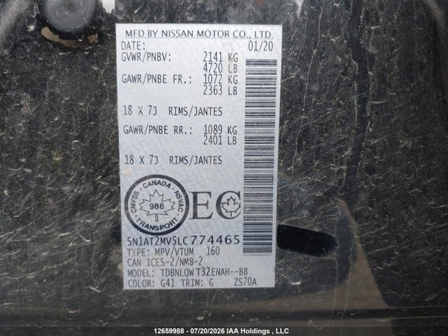Nissan Rogue 2020 5N1AT2MV5LC774465 Image 20