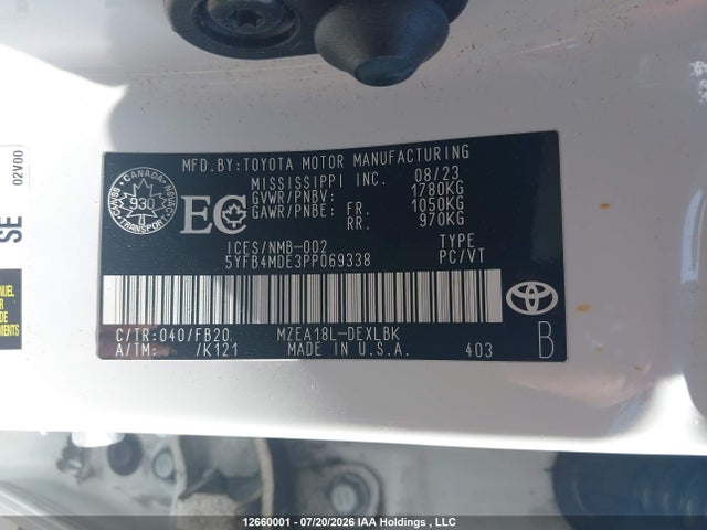 5YFB4MDE3PP069338 Toyota Corolla