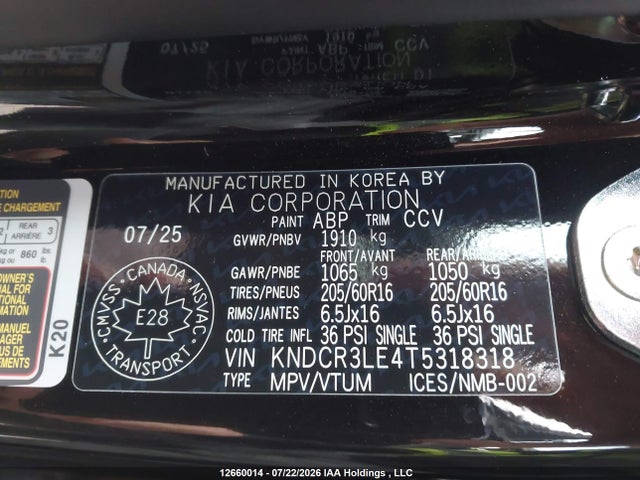 12660014 :رقم المزاد ، KNDCR3LE4T5318318 vin ، 2026 Kia Niro Hev Ex/ex Premium مزاد بيع