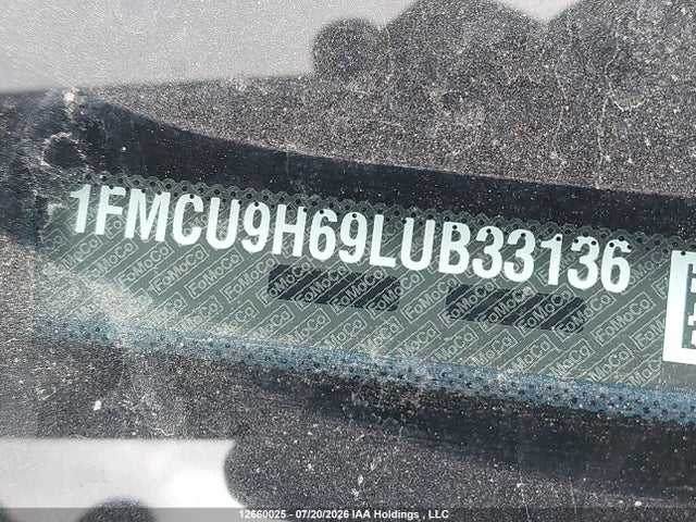 12660025 :رقم المزاد ، 1FMCU9H69LUB33136 vin ، 2020 Ford Escape Sel مزاد بيع