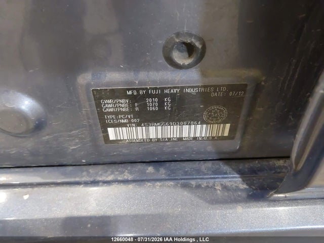 Продаж на аукціоні авто 2013 Subaru Legacy 2.5i Premium, vin: 4S3BMGG69D3007064, номер лоту: 12660048
