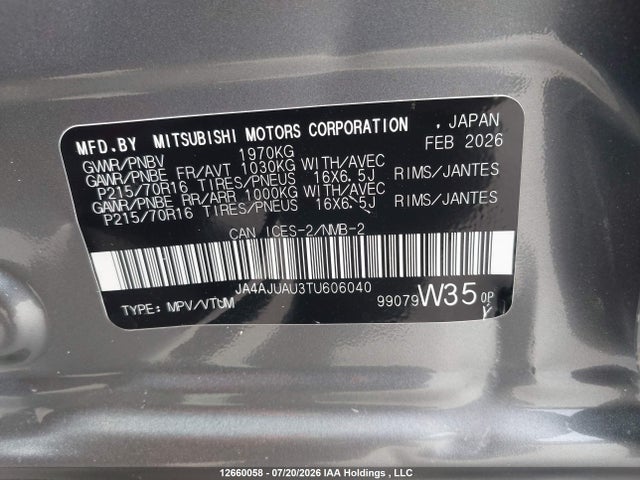 Mitsubishi RVR 2026 JA4AJUAU3TU606040 Image 18