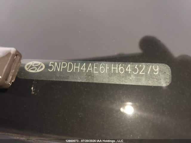 2015 Hyundai Elantra Se/sport/limited მანქანა იყიდება აუქციონზე, vin: 5NPDH4AE6FH643279, აუქციონის ნომერი: 12660073