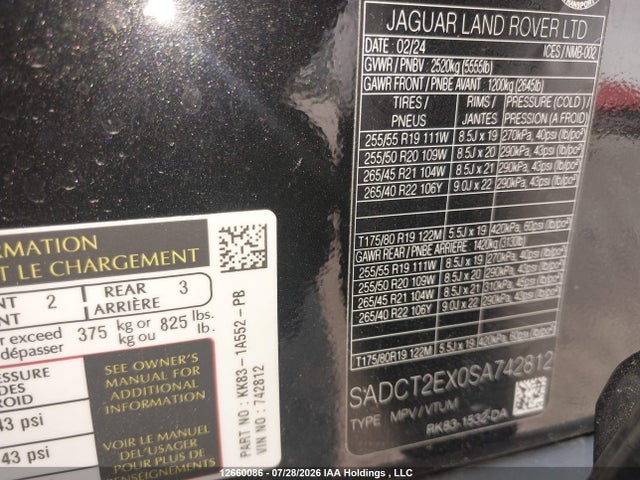SADCT2EX0SA742812 Jaguar F-pace R-dynamic P250 Gas