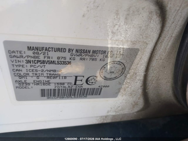 Nissan KICKS S 2021 3N1CP5BV5ML533536 Image 9
