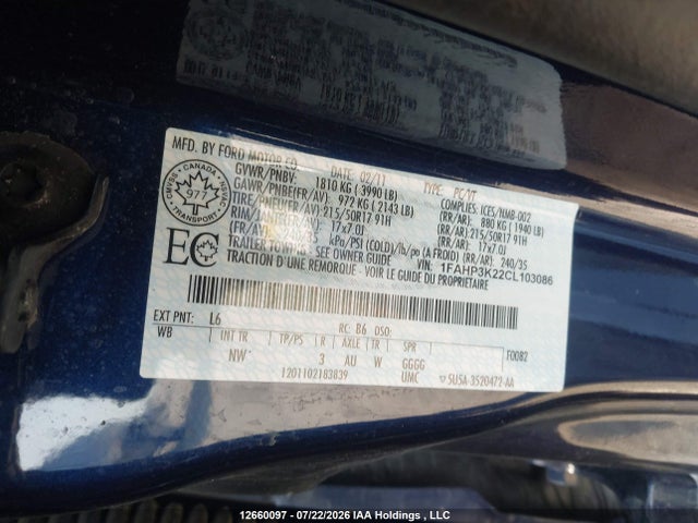Aukcja sprzedaży 2012 Ford Focus Se, vin: 1FAHP3K22CL103086, numer aukcji: 12660097