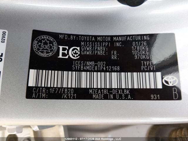 Toyota COROLLA LE 2026 5YFB4MDE8TP412168 Image 9