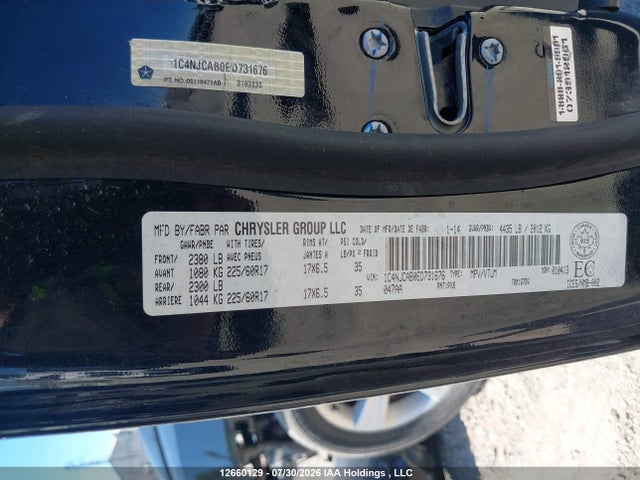 Aukcja sprzedaży 2014 Jeep Compass, vin: 1C4NJCAB0ED731676, numer aukcji: 12660129