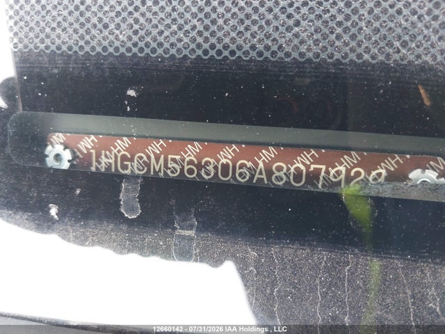 12660142 :رقم المزاد ، 1HGCM56306A807929 vin ، 2006 Honda Accord Se مزاد بيع