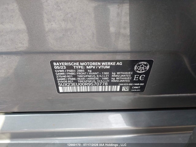 Продаж на аукціоні авто 2024 Bmw X5 Xdrive40i, vin: 5UX23EU00R9S70778, номер лоту: 12660170