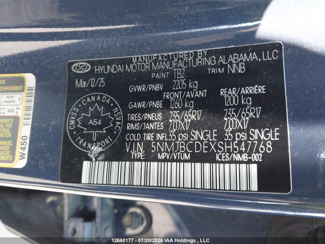 Hyundai TUCSON SEL 2025 5NMJBCDEXSH547768 Image 9