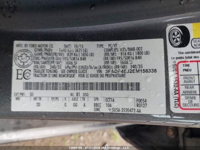 Ford FIESTA SE 2014 3FADP4EJ2EM158338 Image 9