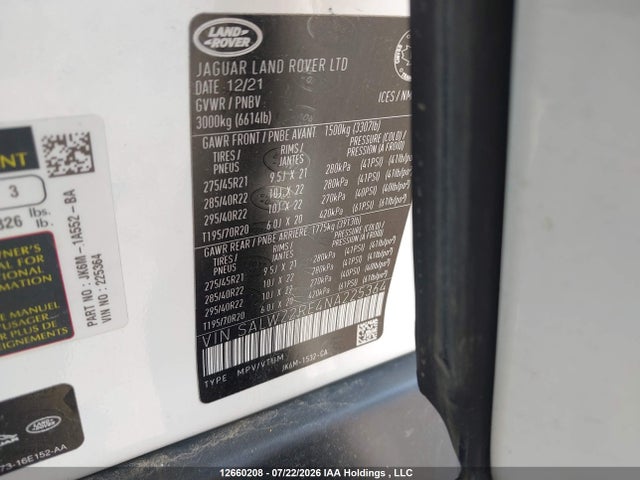 Продажа на аукционе авто 2022 Land Rover Range Rover Sport Svr/svr Carbon Edition, vin: SALWZ2RE4NA225364, номер лота: 12660208