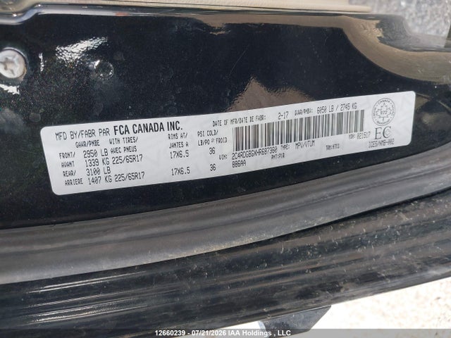 2C4RDGBGXHR687360 Dodge Grand Caravan Cvp/sxt