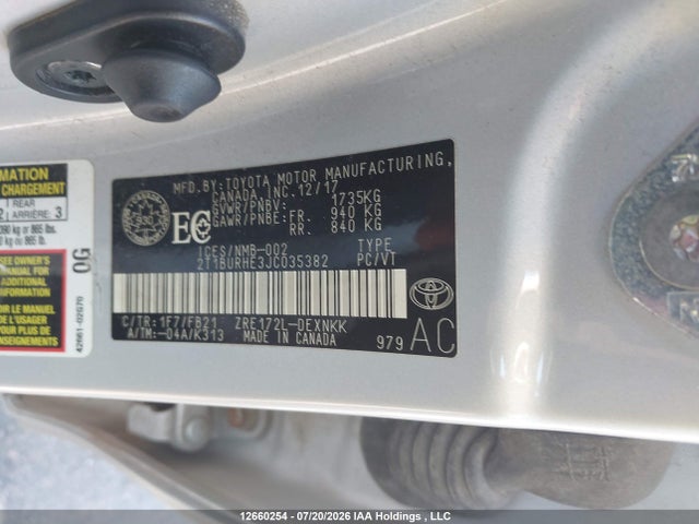 Aukcja sprzedaży 2018 Toyota Corolla L/le/xle/se/xse, vin: 2T1BURHE3JC035382, numer aukcji: 12660254