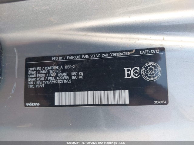 12660281 :رقم المزاد ، YV1672MK1D2311762 vin ، 2013 Volvo C30 T5/t5 Platinum/t5 Premier/t5 Premier Plus/t5 R-design/t5 R-design Platinum/t5 R-design Premier مزاد بيع