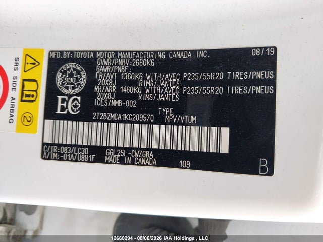 Lexus RX 350 2019 2T2BZMCA1KC209570 Image 9