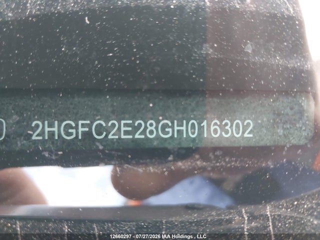 Aukcja sprzedaży 2016 Honda Civic Dx, vin: 2HGFC2E28GH016302, numer aukcji: 12660297
