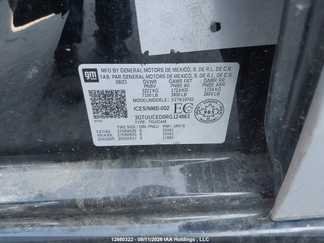 3GTUUCED0RG124863 GMC Sierra K1500 Elevation
