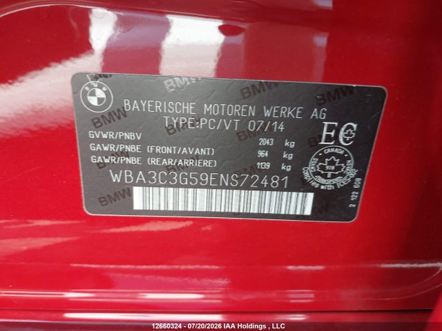 BMW 320 I Xdrive 2014 WBA3C3G59ENS72481 Image 9