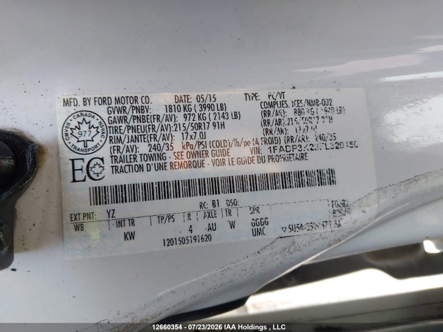 Ford FOCUS SE 2015 1FADP3K23FL320150 Image 9