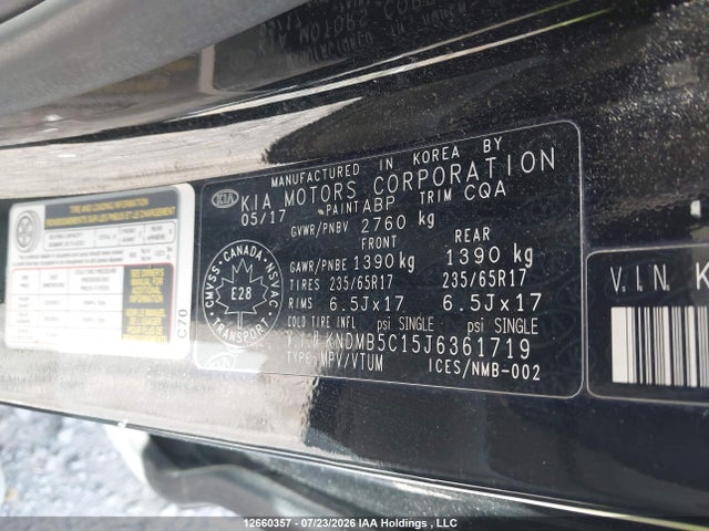 Aukcja sprzedaży 2018 Kia Sedona Lx, vin: KNDMB5C15J6361719, numer aukcji: 12660357