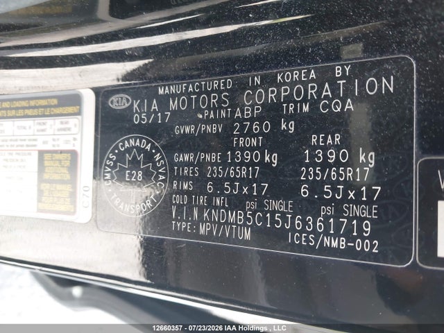 Aukcja sprzedaży 2018 Kia Sedona Lx, vin: KNDMB5C15J6361719, numer aukcji: 12660357