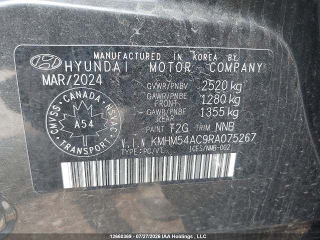 12660369 :رقم المزاد ، KMHM54AC9RA075267 vin ، 2024 Hyundai Ioniq 6 Limited مزاد بيع