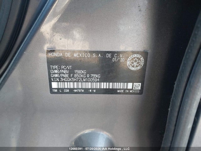 Aukcja sprzedaży 2020 Honda Fit Ex, vin: 3HGGK5H72LM100594, numer aukcji: 12660391