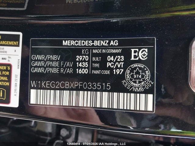 W1KEG2CBXPF033515 Mercedes-Benz Eqe 500 4matic