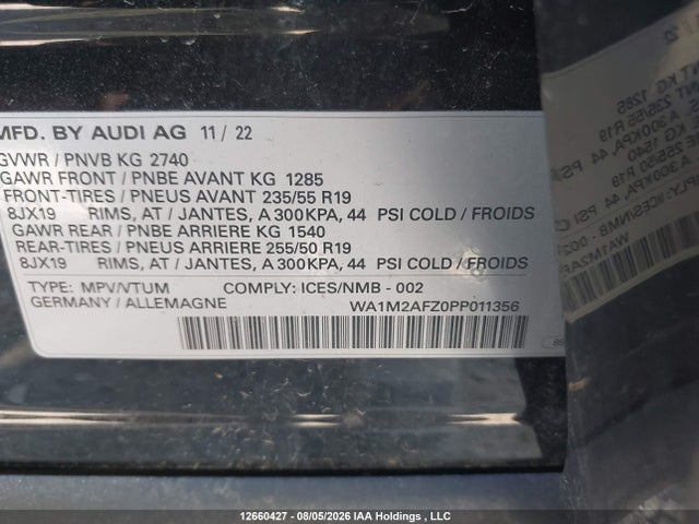 WA1M2AFZ0PP011356 Audi Q4 E-tron 50