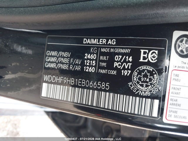 2014 Mercedes-benz E 250 Blutc მანქანა იყიდება აუქციონზე, vin: WDDHF9HB1EB066585, აუქციონის ნომერი: 12660437
