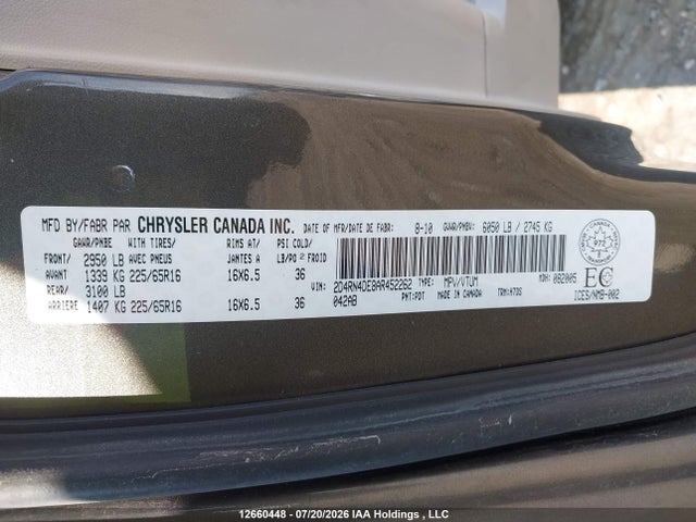 Auction sale of the 2010 Dodge Grand Caravan Se, vin: 2D4RN4DE8AR452262, lot number: 12660448
